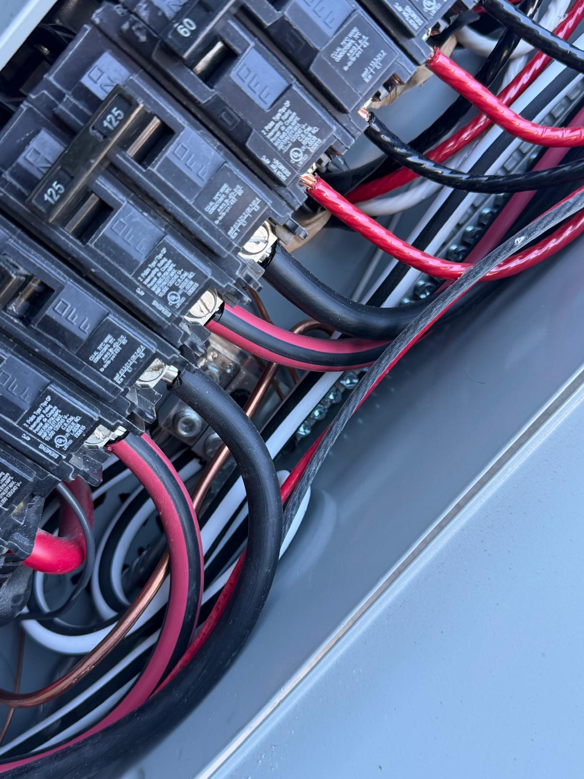 Electrical panel heavy-up and service wiring by a licensed San Diego electrician