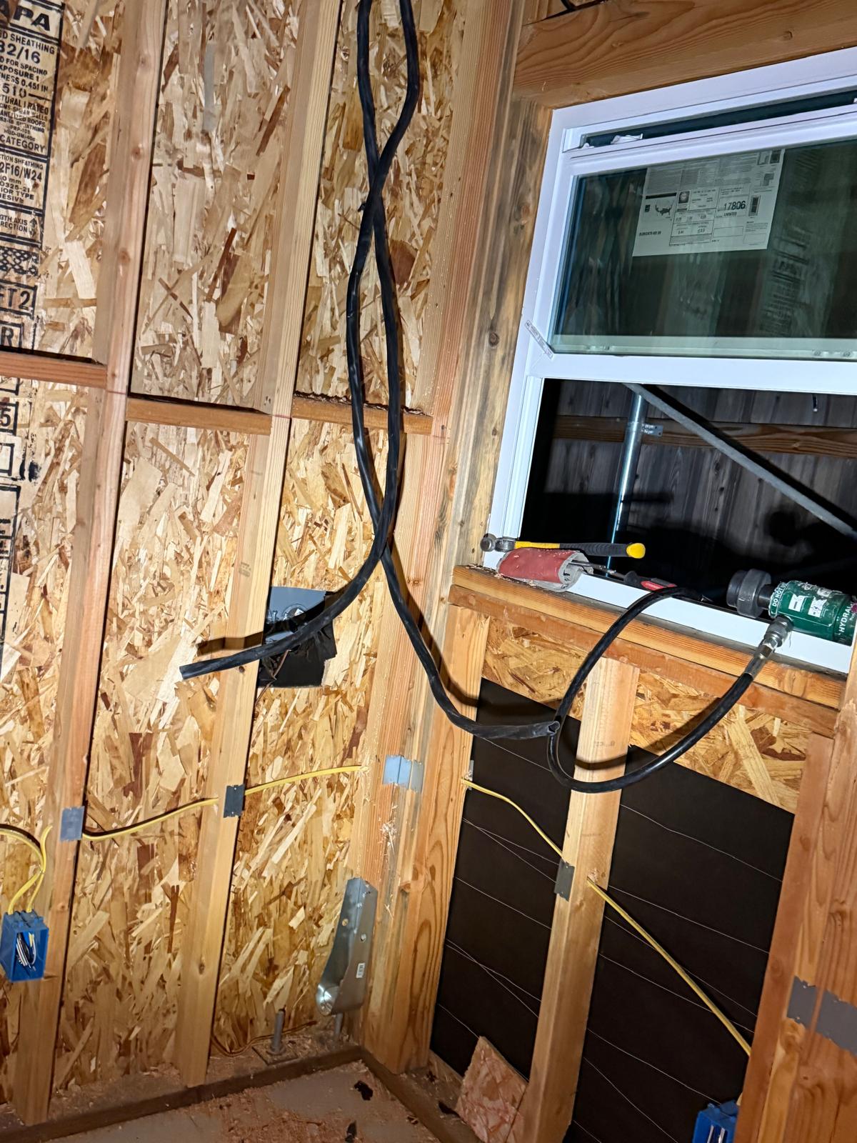 Rough-in wiring for a new dedicated circuit in a San Diego home