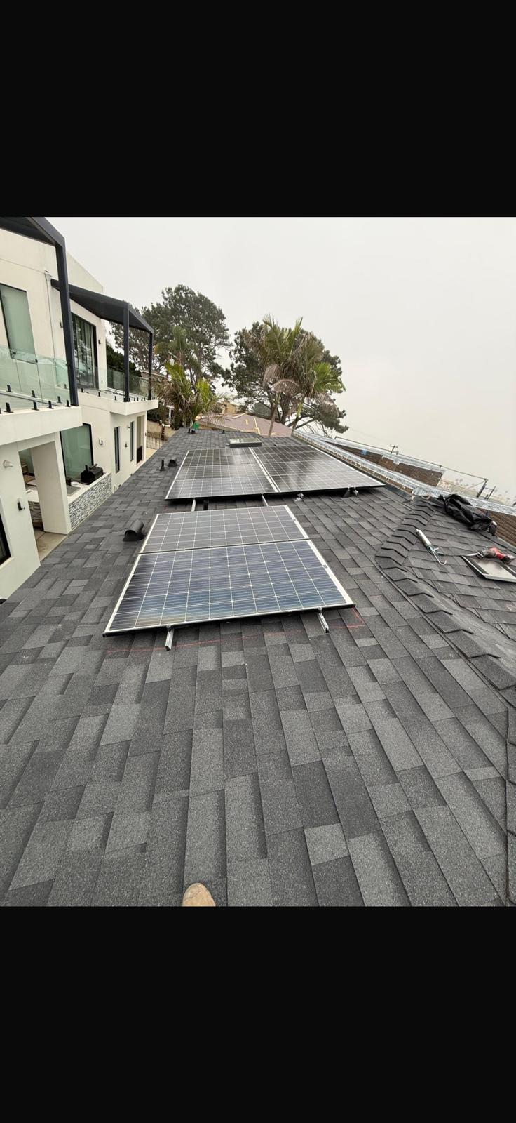 Solar panels on a modern San Diego home