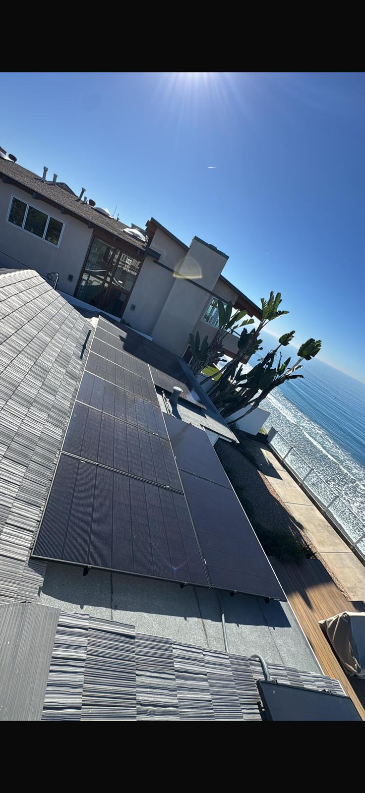Ocean-view solar panel installation in La Jolla