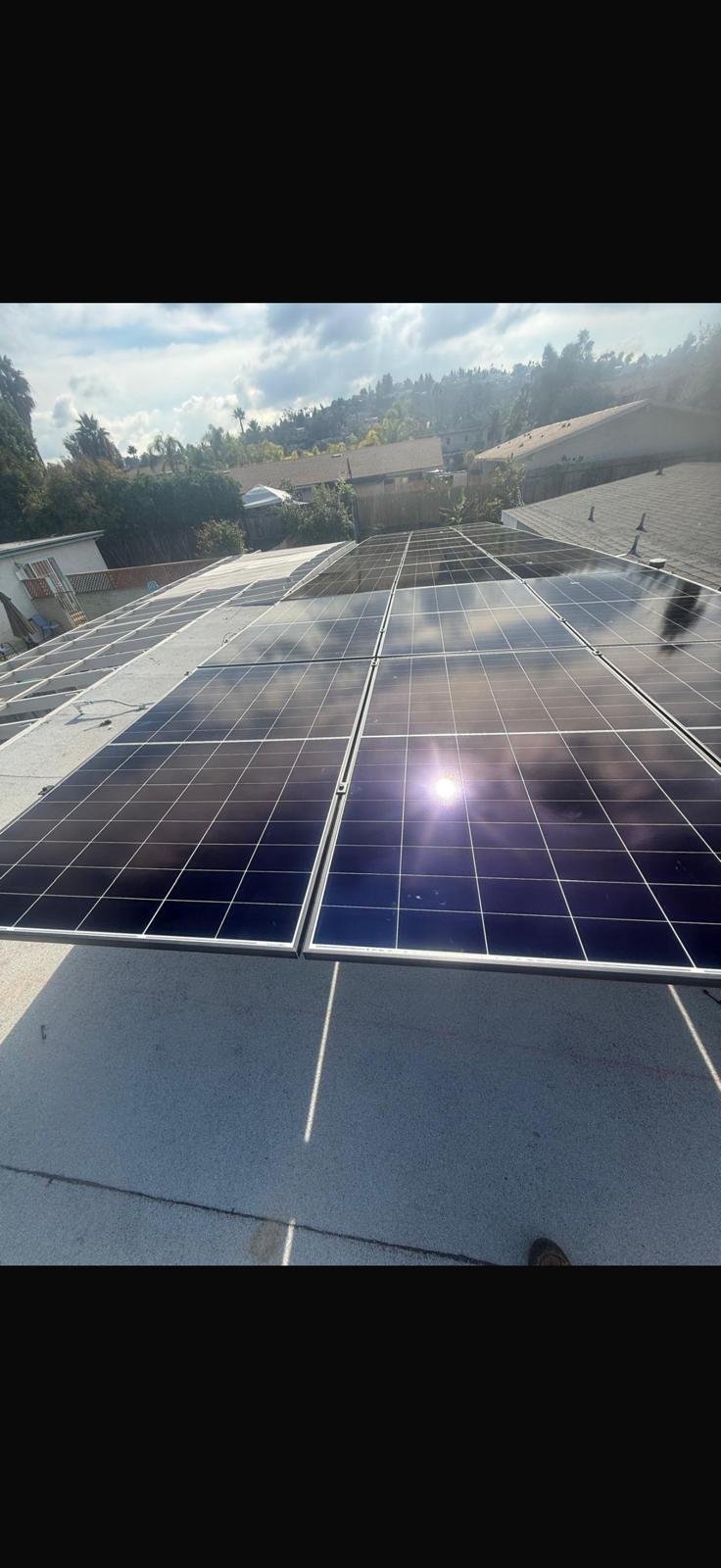 Solar panel installation on a home in Oceanside, CA