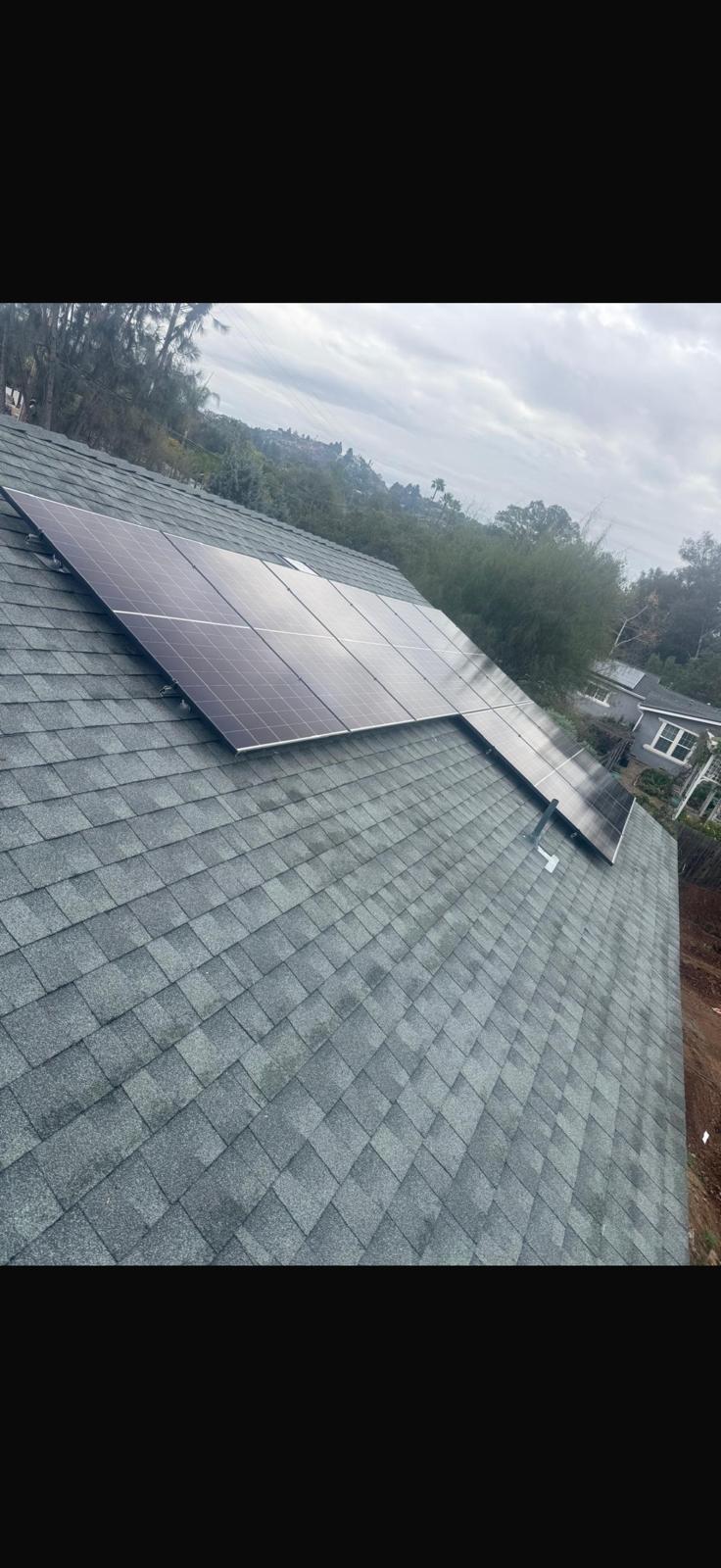 Solar panel installation on a home in San Marcos, CA