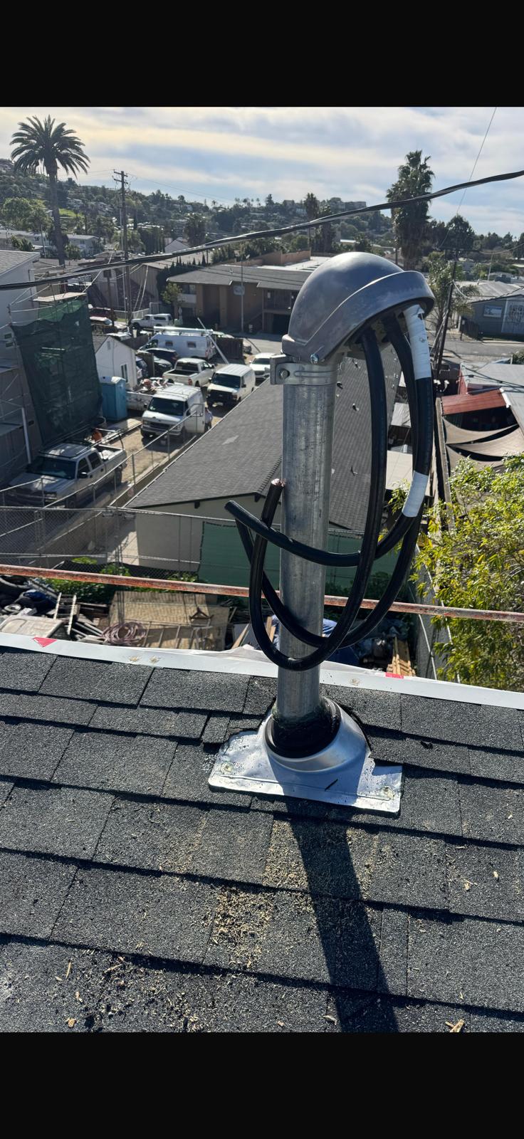 Solar roof conduit and mounting checked during inspection in San Diego
